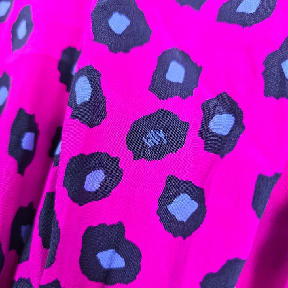 Lilly Pulitzer Silk Peplum Blouse Women's Small Pink Cheetah Leopard Barbie NWOT - Picture 3 of 11